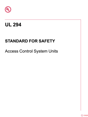 UL 294 PDF UL 294 PDF